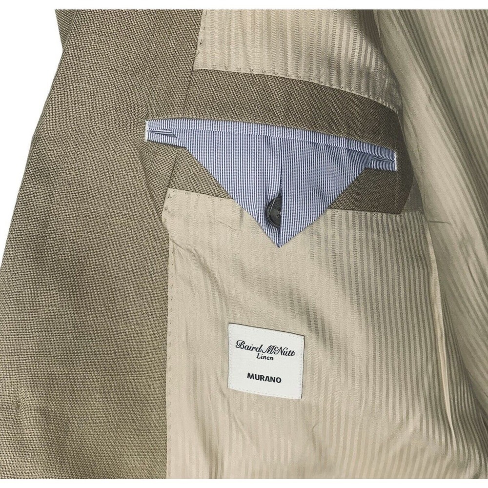 Murano Baird McNutt Linen Sport Coat Mens Size XL Camel Tan Surgeons Cuffs $295 - Picture 7 of 11